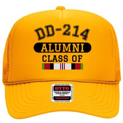 Dd214 Alumni Class Of Oef Afghanistan Veteran Pride Cool Gift High Crown Mesh Back Trucker Hat