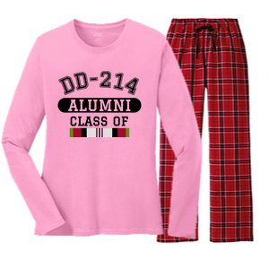 Dd214 Alumni Class Of Oef Afghanistan Veteran Pride Cool Gift Women's Long Sleeve Flannel Pajama Set 