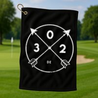Delaware Area Code 302 State Pride Souvenir Gift Arrow Golf Towel