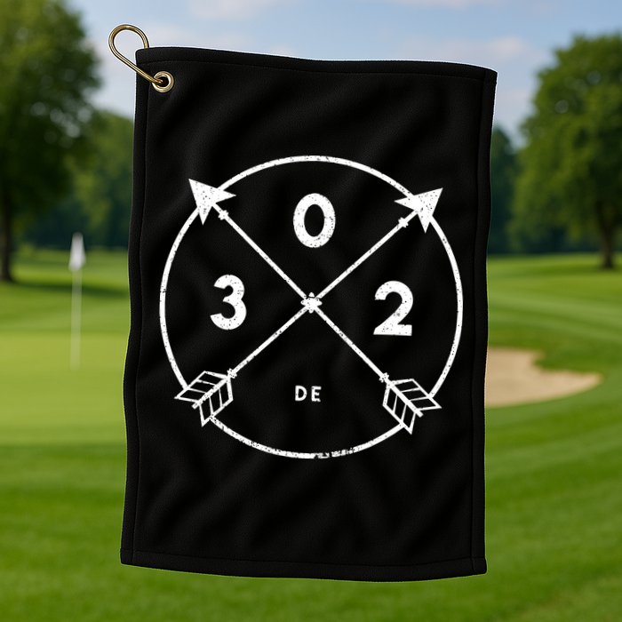 Delaware Area Code 302 State Pride Souvenir Gift Arrow Golf Towel