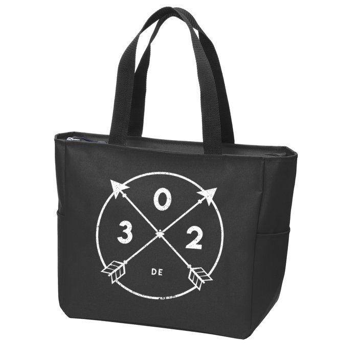 Delaware Area Code 302 State Pride Souvenir Gift Arrow Zip Tote Bag