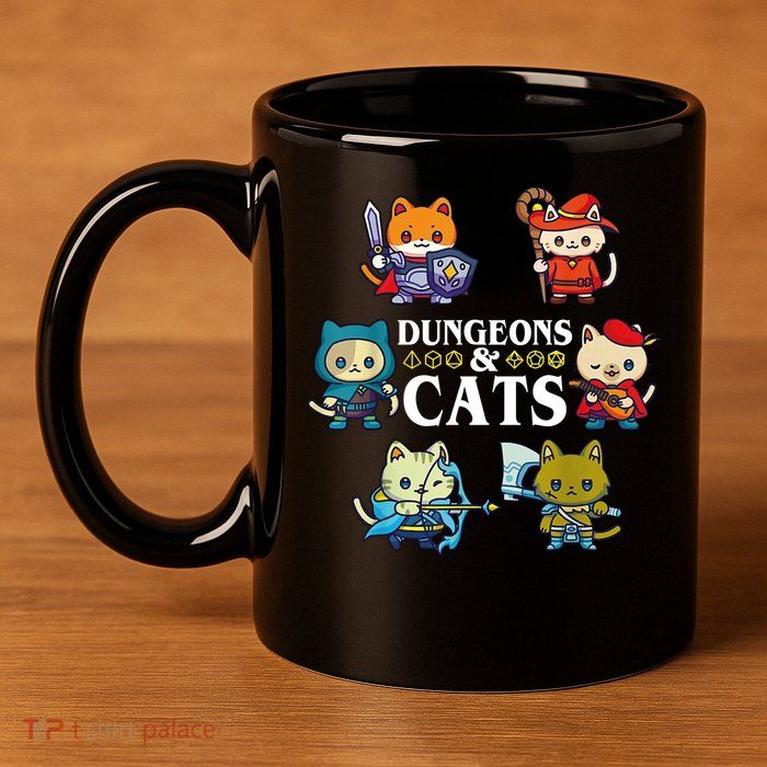 Dungeons And Cats 11oz C Handle Ceramic Mug