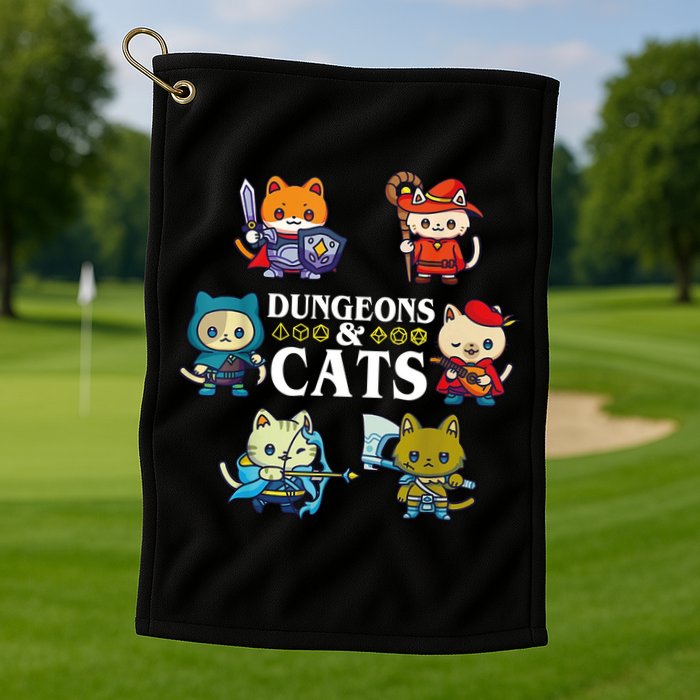 Dungeons And Cats Golf Towel
