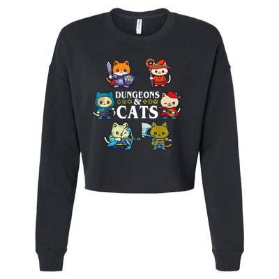 Dungeons And Cats Cropped Pullover Crew