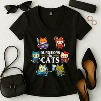 Dungeons And Cats Women's V-Neck T-Shirt