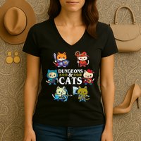 Dungeons And Cats Women's V-Neck T-Shirt