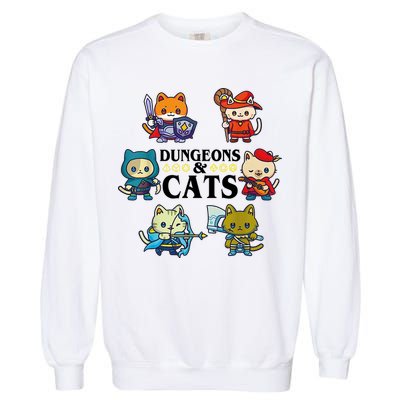 Dungeons And Cats Garment-Dyed Sweatshirt
