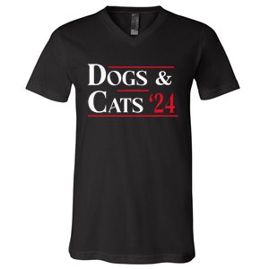 Dogs And Cats 2024 TheyRe Eating The Dogs V-Neck T-Shirt