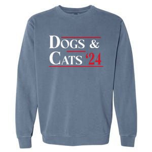 Dogs And Cats 2024 TheyRe Eating The Dogs Garment-Dyed Sweatshirt