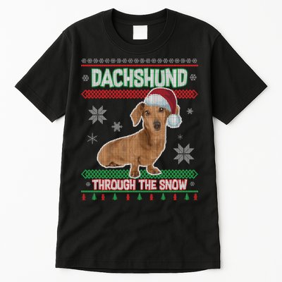 Dachshund Dog Funny Wiener Ugly Christmas Tall T-Shirt