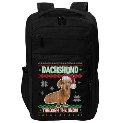 Dachshund Dog Funny Wiener Ugly Christmas Impact Tech Backpack