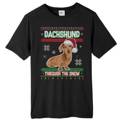 Dachshund Dog Funny Wiener Ugly Christmas Tall Fusion ChromaSoft Performance T-Shirt