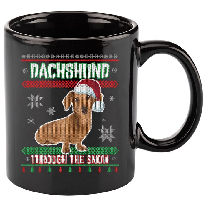 Dachshund Dog Funny Wiener Ugly Christmas 11oz C Handle Ceramic Mug