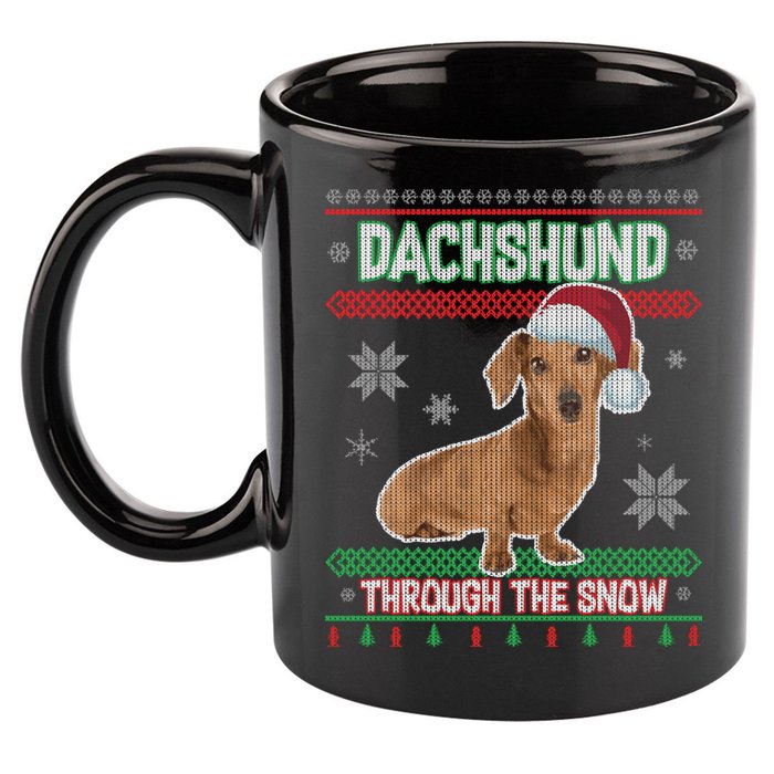Dachshund Dog Funny Wiener Ugly Christmas 11oz C Handle Ceramic Mug