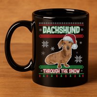 Dachshund Dog Funny Wiener Ugly Christmas 11oz C Handle Ceramic Mug