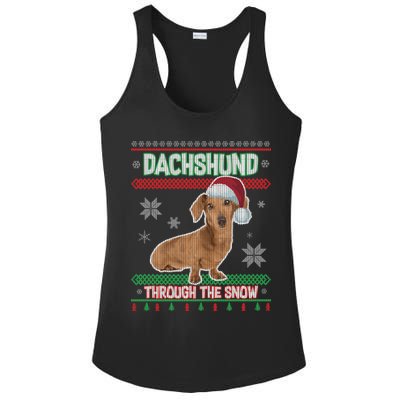 Dachshund Dog Funny Wiener Ugly Christmas Ladies PosiCharge Competitor Racerback Tank