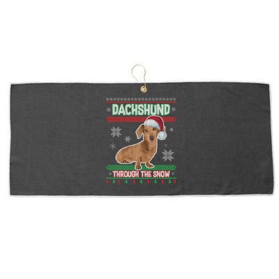 Dachshund Dog Funny Wiener Ugly Christmas Large Microfiber Waffle Golf Towel