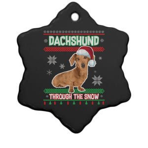 Dachshund Dog Funny Wiener Ugly Christmas Ceramic Star Ornament