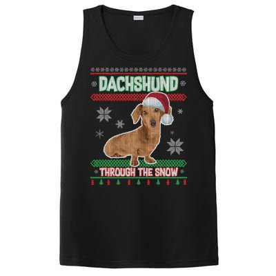 Dachshund Dog Funny Wiener Ugly Christmas PosiCharge Competitor Tank