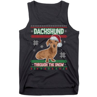 Dachshund Dog Funny Wiener Ugly Christmas Tank Top