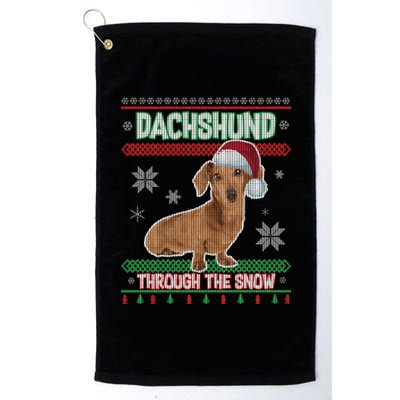 Dachshund Dog Funny Wiener Ugly Christmas Platinum Collection Golf Towel