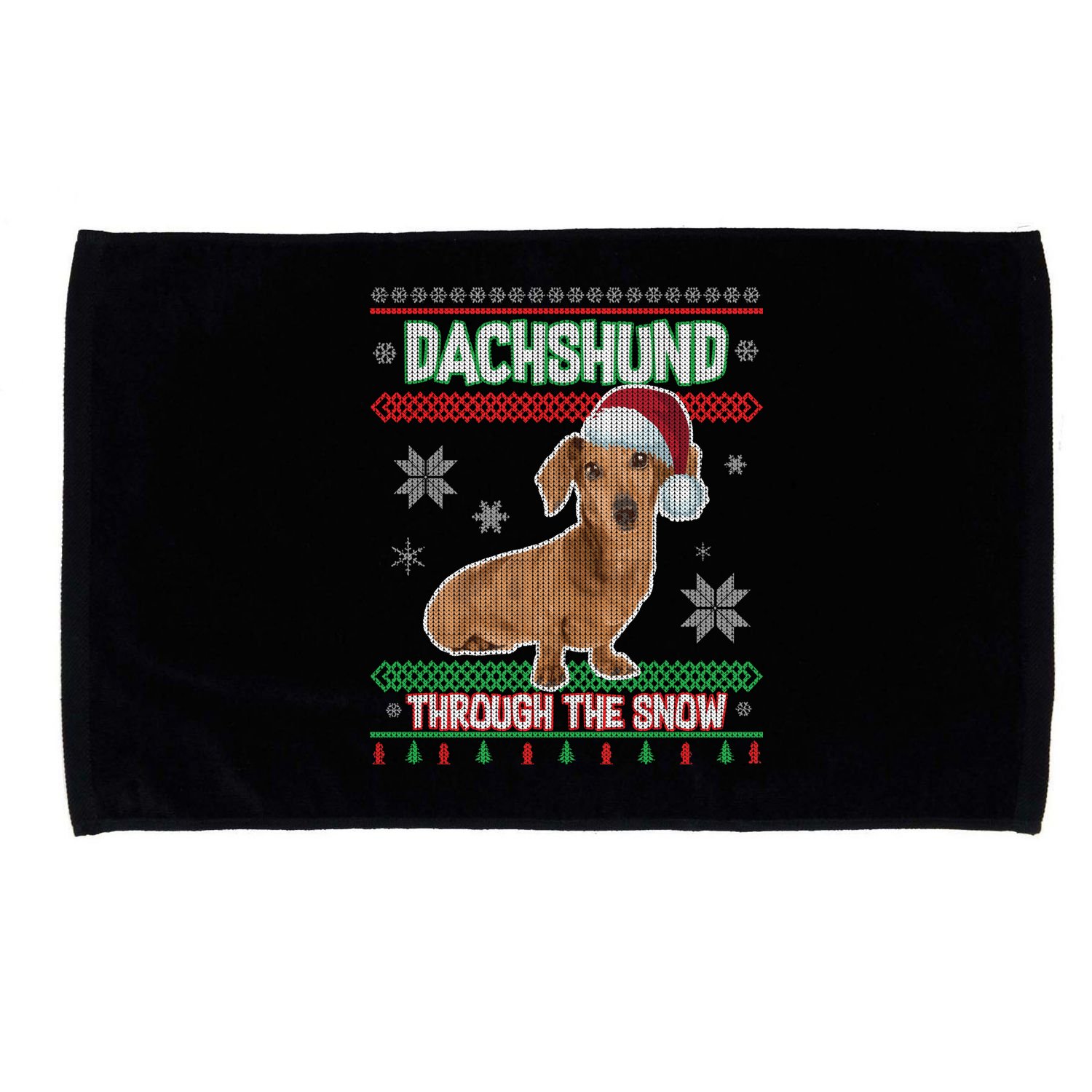 Dachshund Dog Funny Wiener Ugly Christmas Microfiber Hand Towel