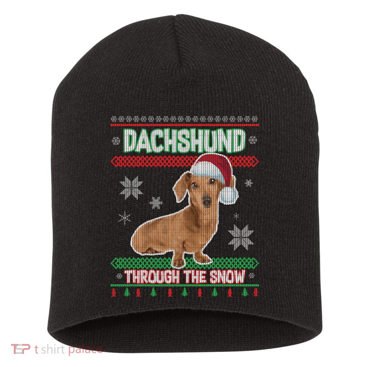 Dachshund Dog Funny Wiener Ugly Christmas Short Acrylic Beanie