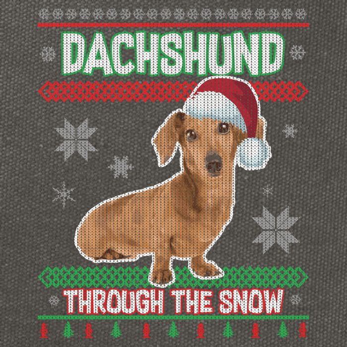 Dachshund Dog Funny Wiener Ugly Christmas Cotton Canvas Backpack