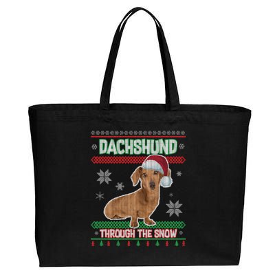 Dachshund Dog Funny Wiener Ugly Christmas Cotton Canvas Jumbo Tote