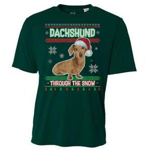 Dachshund Dog Funny Wiener Ugly Christmas Cooling Performance Crew T-Shirt