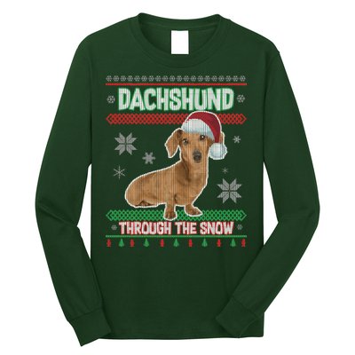 Dachshund Dog Funny Wiener Ugly Christmas Long Sleeve Shirt