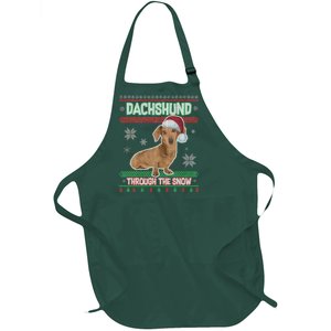 Dachshund Dog Funny Wiener Ugly Christmas Full-Length Apron With Pockets