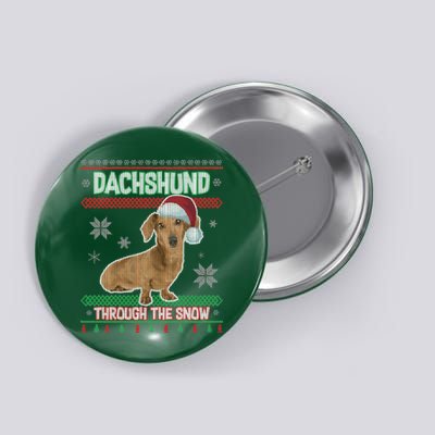 Dachshund Dog Funny Wiener Ugly Christmas Button