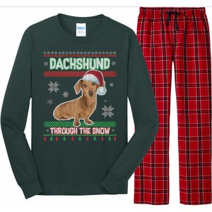 Dachshund Dog Funny Wiener Ugly Christmas Long Sleeve Pajama Set