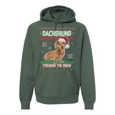 Dachshund Dog Funny Wiener Ugly Christmas Premium Hoodie