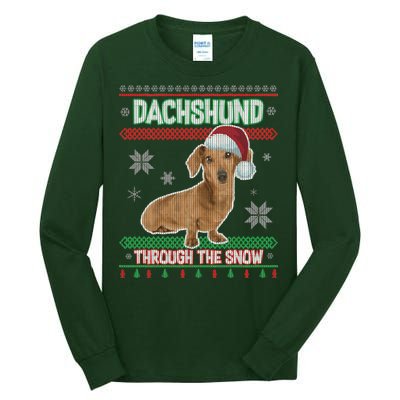 Dachshund Dog Funny Wiener Ugly Christmas Tall Long Sleeve T-Shirt