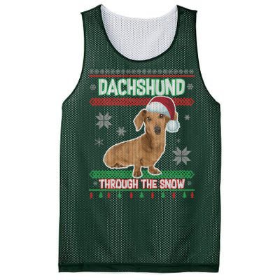 Dachshund Dog Funny Wiener Ugly Christmas Mesh Reversible Basketball Jersey Tank