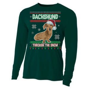 Dachshund Dog Funny Wiener Ugly Christmas Cooling Performance Long Sleeve Crew