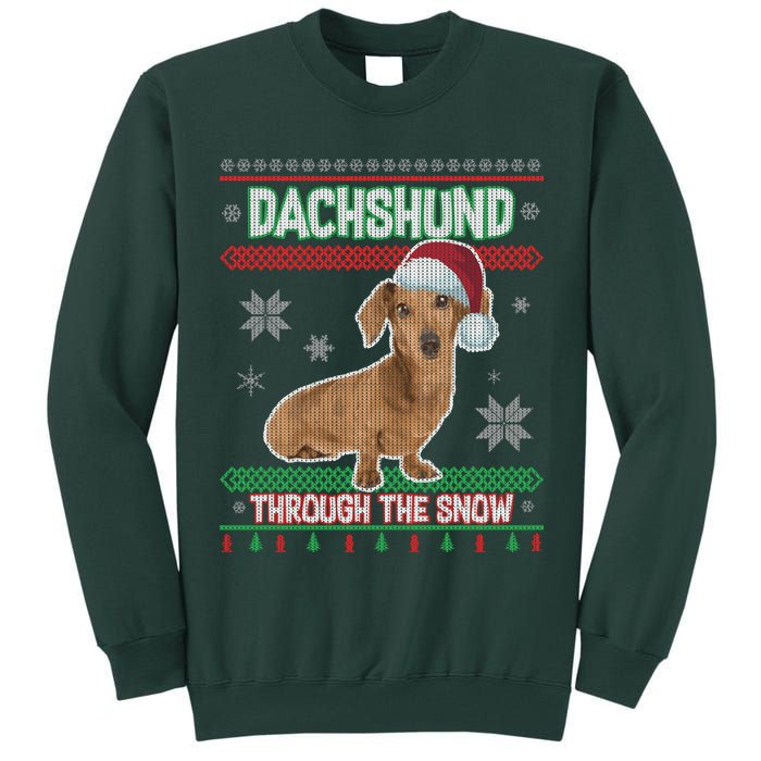 Dachshund Dog Funny Wiener Ugly Christmas Tall Sweatshirt