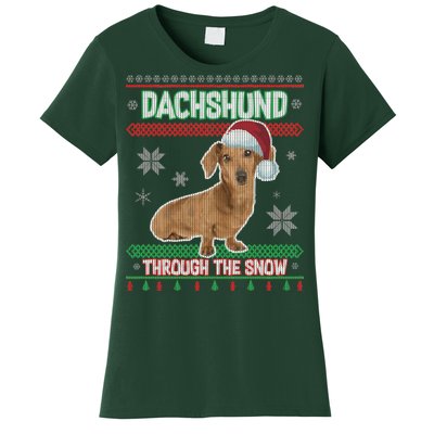 Dachshund Dog Funny Wiener Ugly Christmas Women's T-Shirt