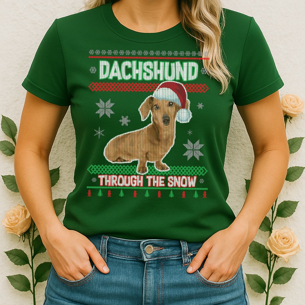 Dachshund Dog Funny Wiener Ugly Christmas Womens T-Shirt