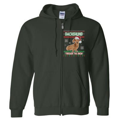 Dachshund Dog Funny Wiener Ugly Christmas Full Zip Hoodie