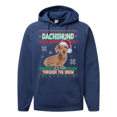 Dachshund Dog Funny Wiener Ugly Christmas Performance Fleece Hoodie