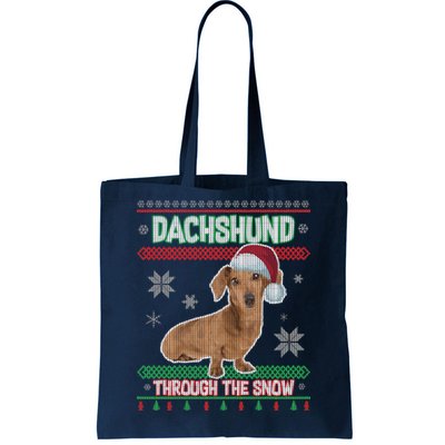 Dachshund Dog Funny Wiener Ugly Christmas Tote Bag