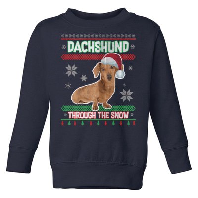 Dachshund Dog Funny Wiener Ugly Christmas Toddler Sweatshirt