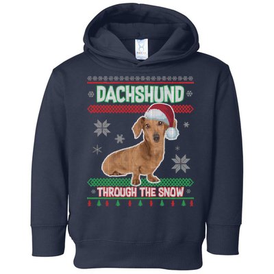 Dachshund Dog Funny Wiener Ugly Christmas Toddler Hoodie