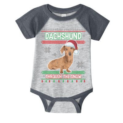 Dachshund Dog Funny Wiener Ugly Christmas Infant Baby Jersey Bodysuit