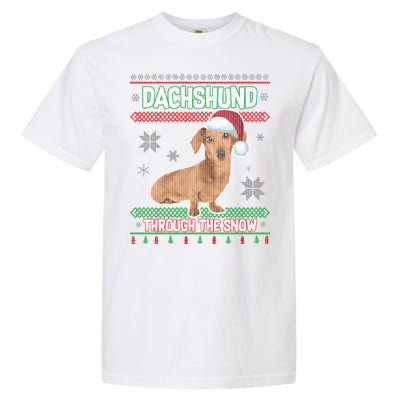 Dachshund Dog Funny Wiener Ugly Christmas Garment-Dyed Heavyweight T-Shirt