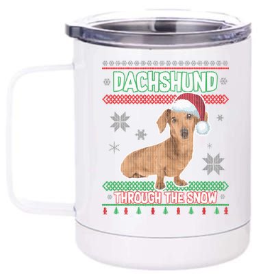 Dachshund Dog Funny Wiener Ugly Christmas 12 oz Stainless Steel Tumbler Cup