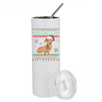 Dachshund Dog Funny Wiener Ugly Christmas Stainless Steel Tumbler